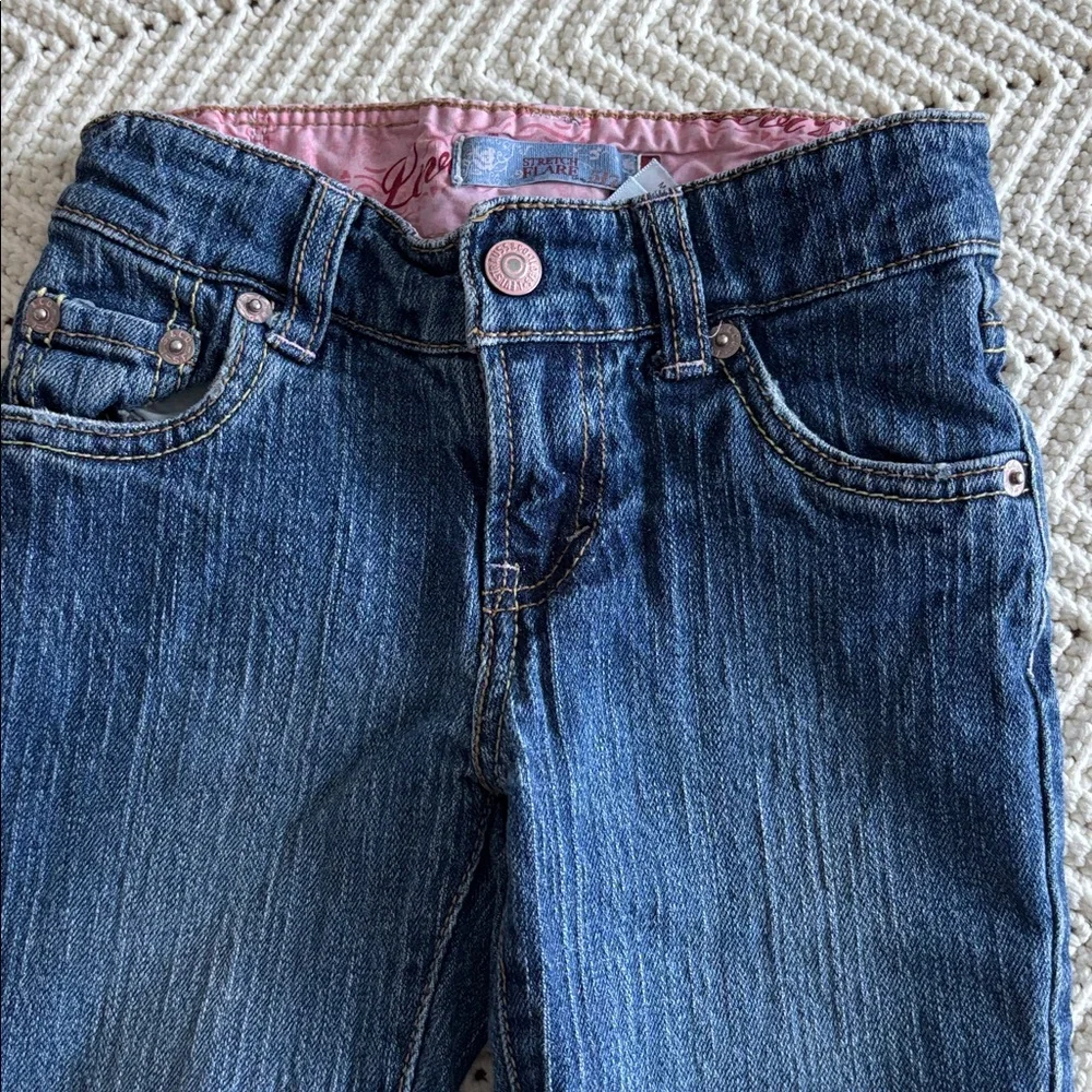 Levi’s girls jeans 517 size 5 stretch denim adjustable waistband‎ pink
